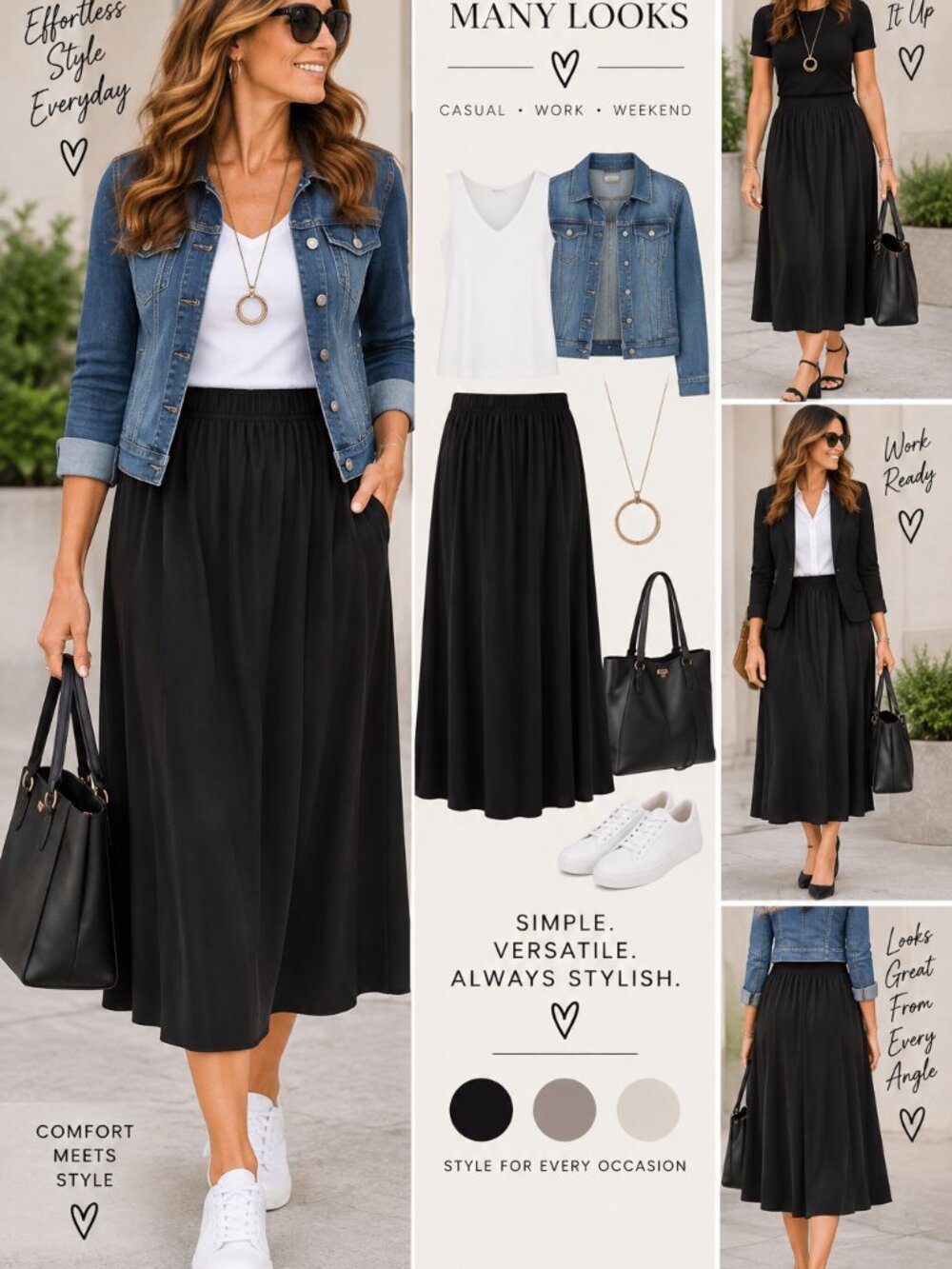CJ Banks Classic Black A-Line Skirt | Size X | Never Worn
